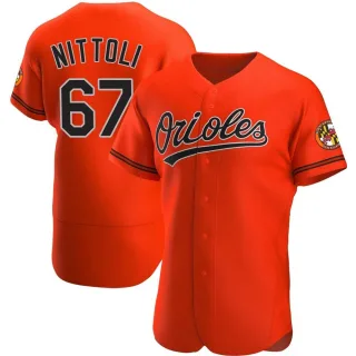 Authentic Men's Vinny Nittoli Baltimore Orioles Alternate Jersey - Orange