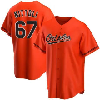 Replica Men's Vinny Nittoli Baltimore Orioles Alternate Jersey - Orange